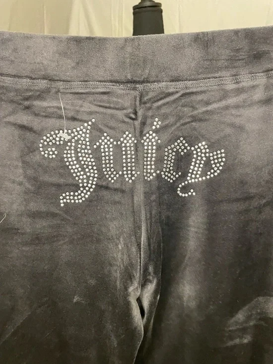 NWOT Juicy Couture Black Velour Top with Pink Label Flare - Picture 4 of 5